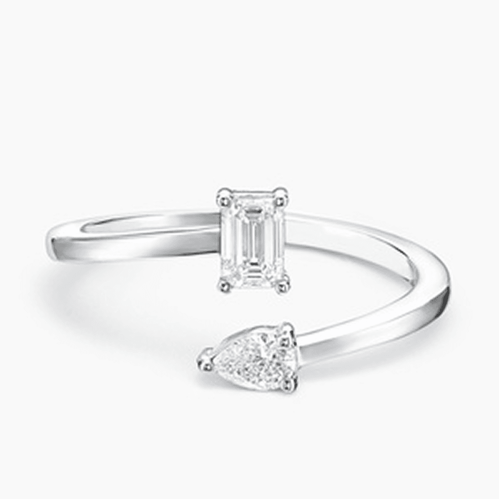 18K White Gold Léa Lab Diamond Toi Et Moi Ring